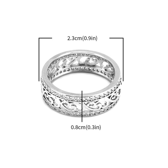 Wholesale Hollowed-out zircon ring for women