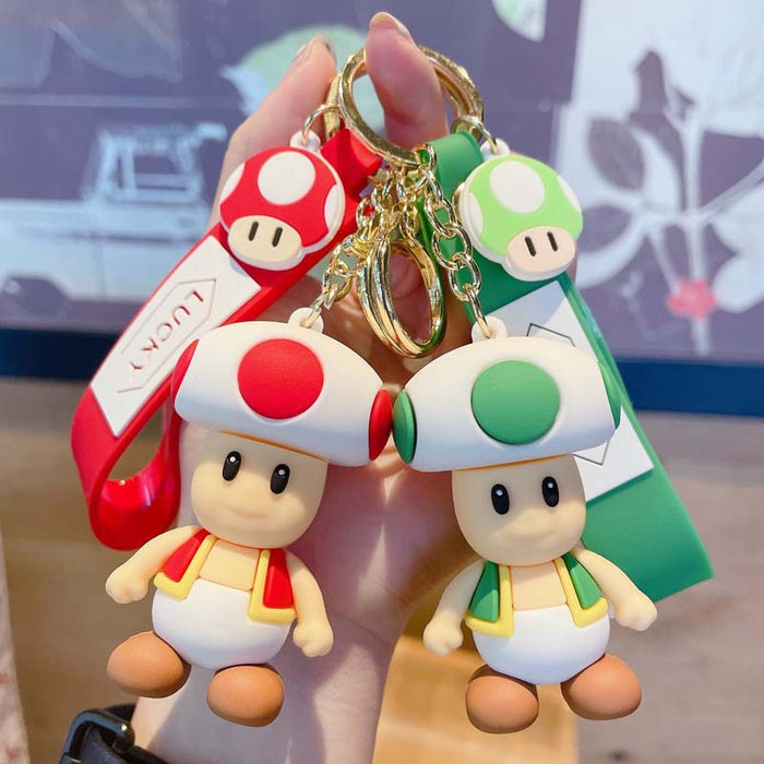 Creative Cartoon Game Mushroom PVC Soft Glue Keychains JDC-KC-JinB016