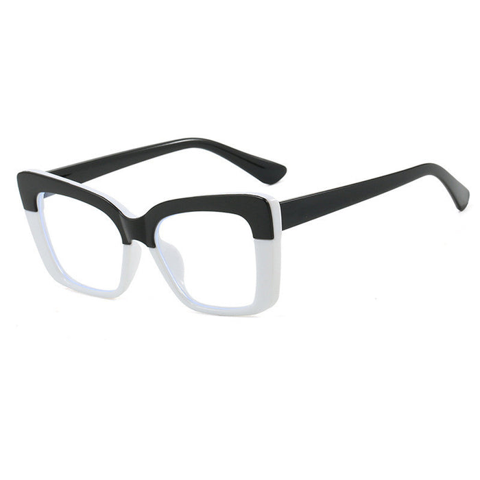 Wholesale Avant garde black and white contrasting box sunglasses for personalized photography, concave shaped UV resistant sunglasses