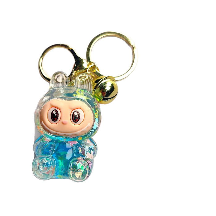 Wholesale Creative oil-filled quicksand bottles keychain