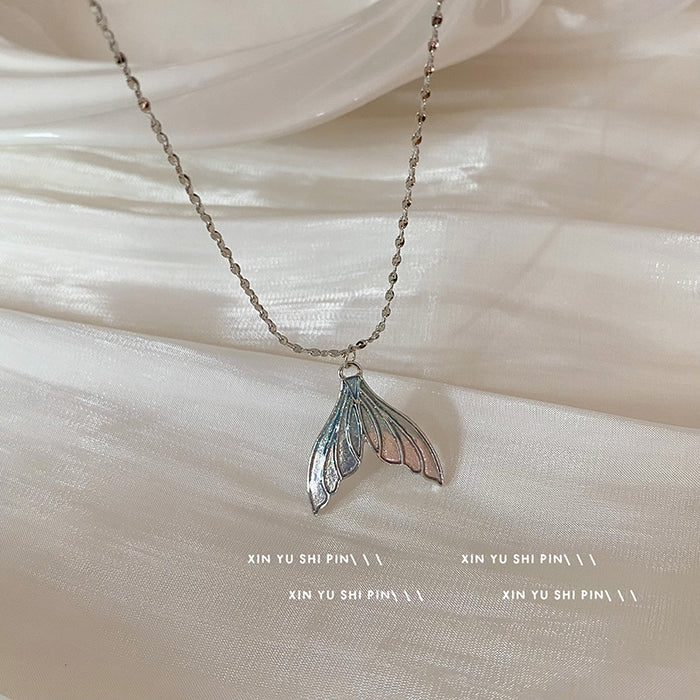 Wholesale Fish tail necklace, mermaid princess, light luxury temperament, dazzling and versatile collarbone chain