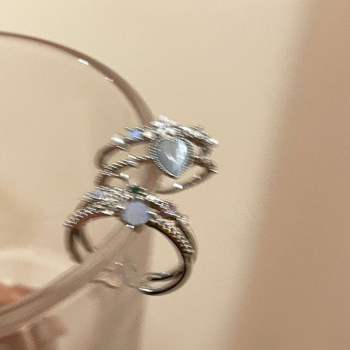 Wholesale Open mouth ring, light luxury, niche design, index finger ring, temperament adjustable ring