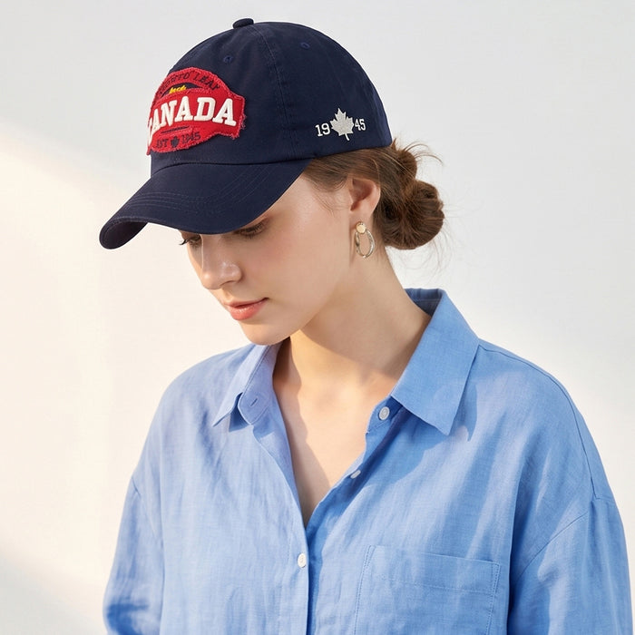 Wholesale Chic Vintage Washed Baseball Cap with Letter Embroidery Maple Leaf Design Unisex Summer Fashion Accessory