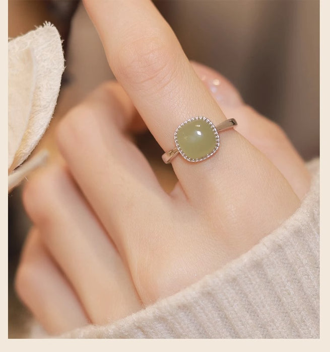 Wholesale Minimalist ring, women's jade ring, niche design, new style