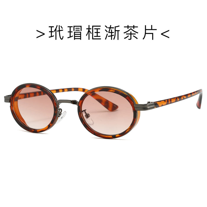 Wholesale Modern retro oval frame sunglasses punk style retro sunglasses versatile men's and women's sunglasses trend