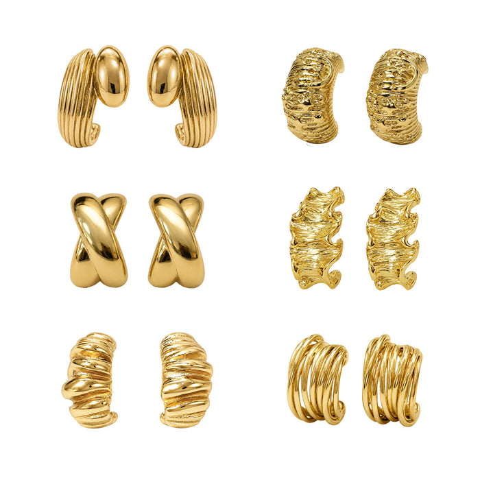 Wholesale stainless steel earrings,  unique design,  exquisite curved earrings,  factory wholesale.