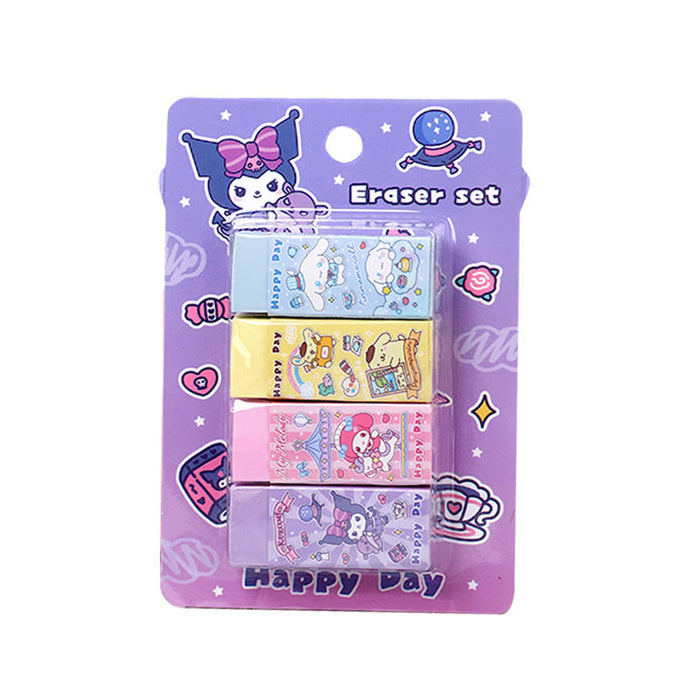 Wholesale Cartoon eraser set cute eraser elementary school students children' s stationery gift creative pencil eraser
