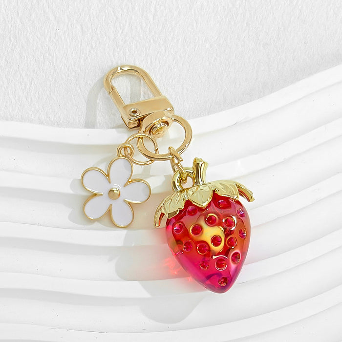 Wholesale Strawberry Pendant Bag Glitter Keychain Gift Valentine's Day