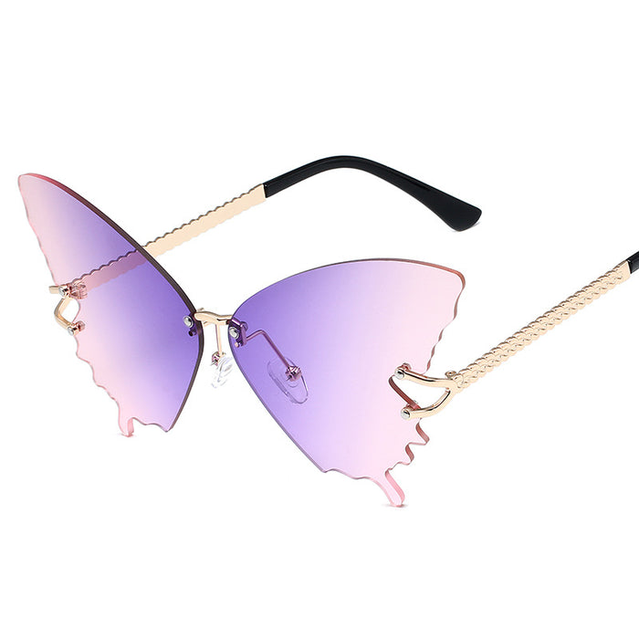 Wholesale Butterfly Large Frame Women's PC Sunglasses JDC-SG-HongR015