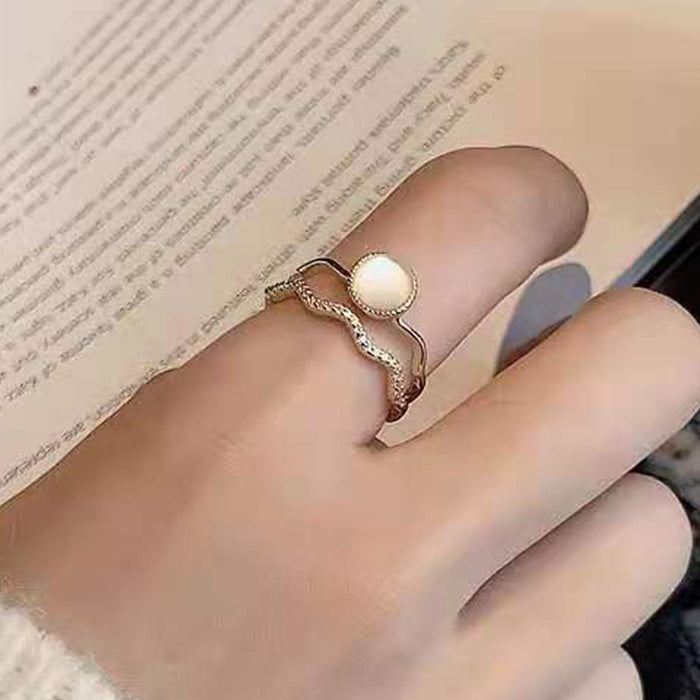 Wholesale Emerald Zircon Ring Creative Irregular Geometry Opening Adjustable Ring