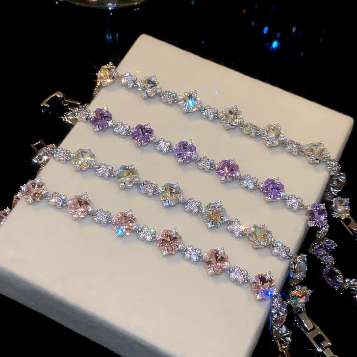Wholesale Floral Rhinestone Inlaid Bracelet Fashion Jewelry Accessory