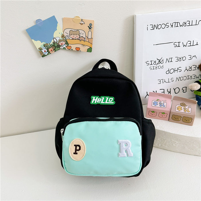 Wholesale Letter Contrast Nylon Children's Backpack JDC-BP-YuanDuo083