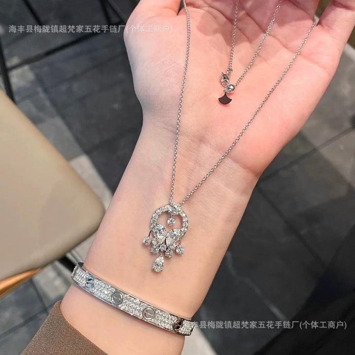 Wholesale Copper Alloy Electroplated Dream Catcher Butterfly Pendant Necklace