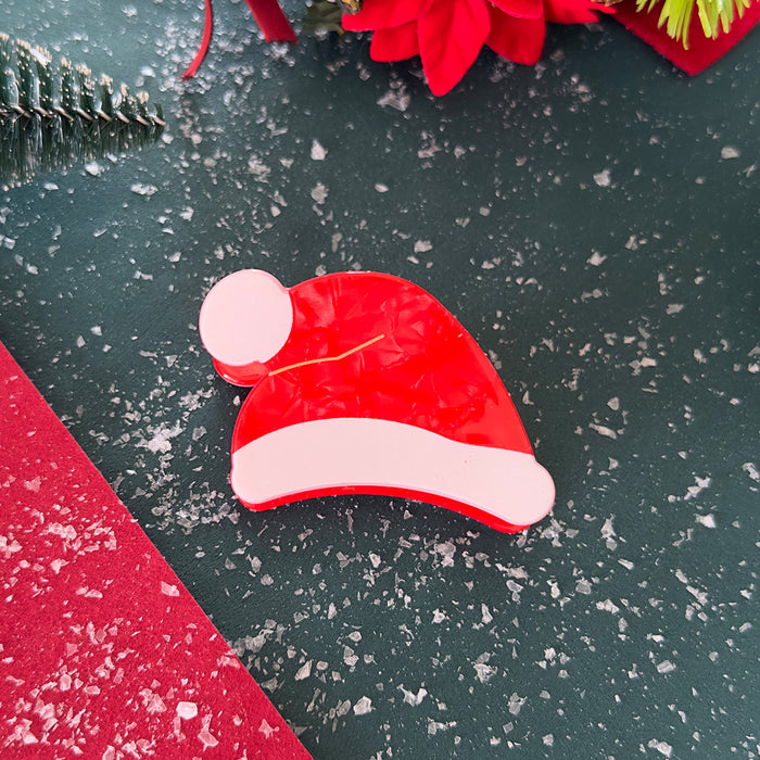 Wholesale Christmas hat clip Christmas hair clip sweet back of the head hair shark clip festive atmosphere hair accessories