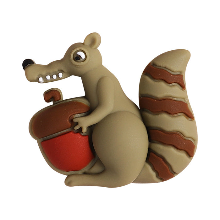 Wholesale 20pcs Cartoon Animal 3D Silicone Beads Straight Hole Creative Cute Animal Female Keychain Glue Beads