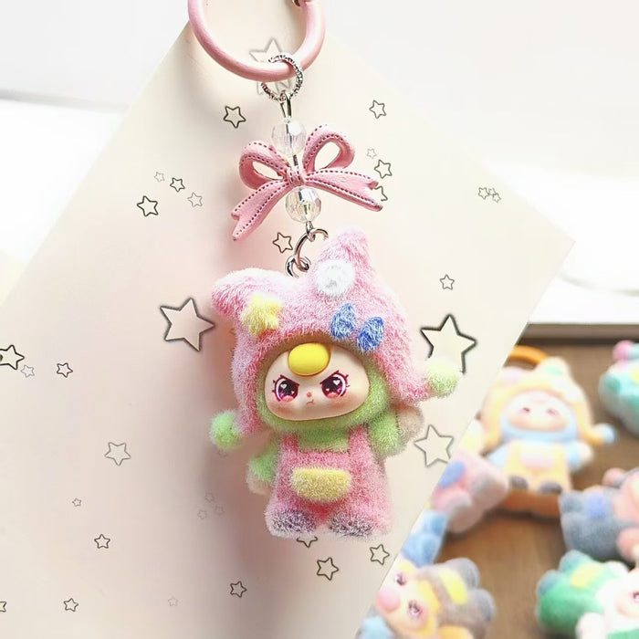 Wholesale Flocked hat keychain phone charm