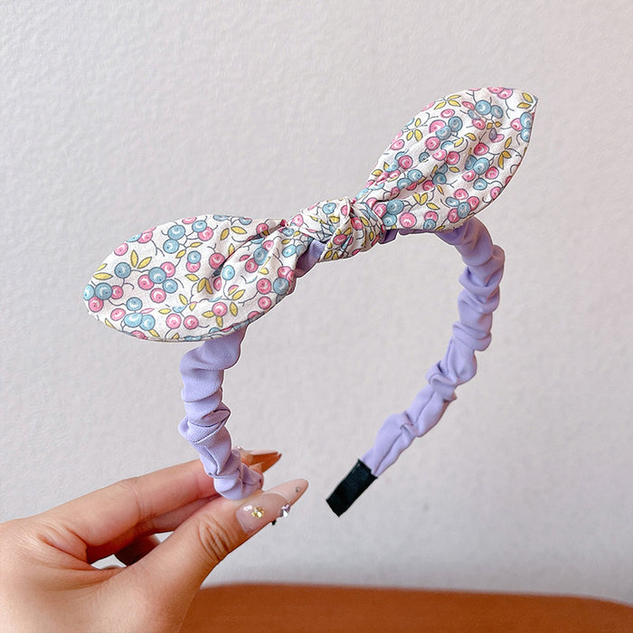 Wholesale Children' s headband girls non-slip baby hairpin headdress little girl rabbit ear bow headband
