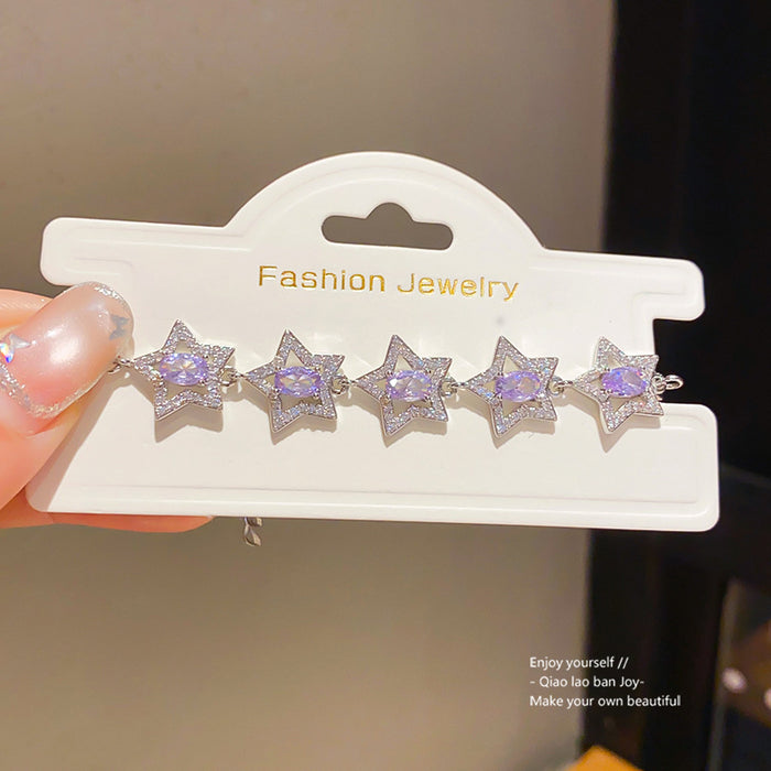 Wholesale Star Hollow Star Bracelet with Zircon Trendy Fashion Accessory