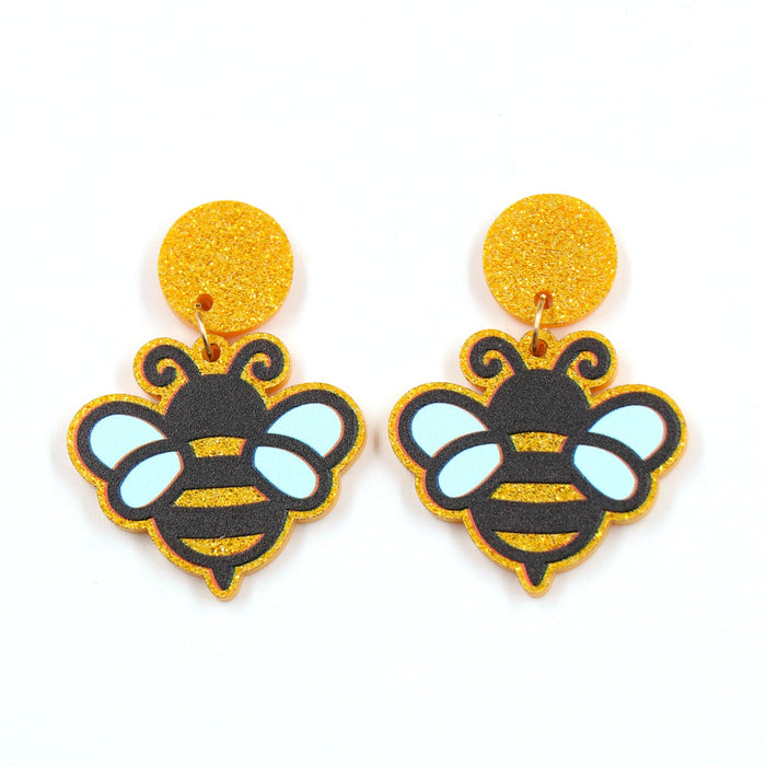 Wholesale Earrings Acrylic Easter Laser Cut Bee JDC-ES-XYan016