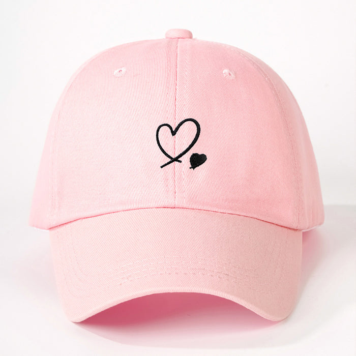 Wholesale Embroidered Love Customized Pure Cotton Baseball Hats for Men and Women Outdoor Sunscreen Soft Top Duck Tongue Hats JDC-FH-TQ002