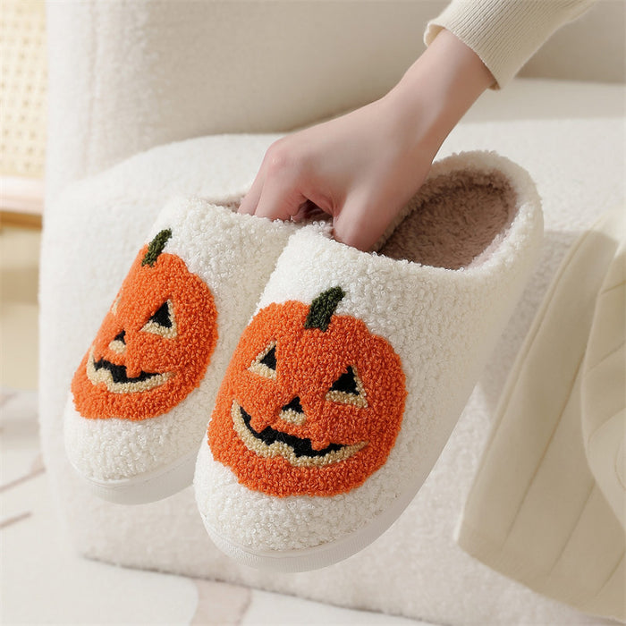 Wholesale  pumpkin slippers for women thick-soled winter home indoor non-slip slippers