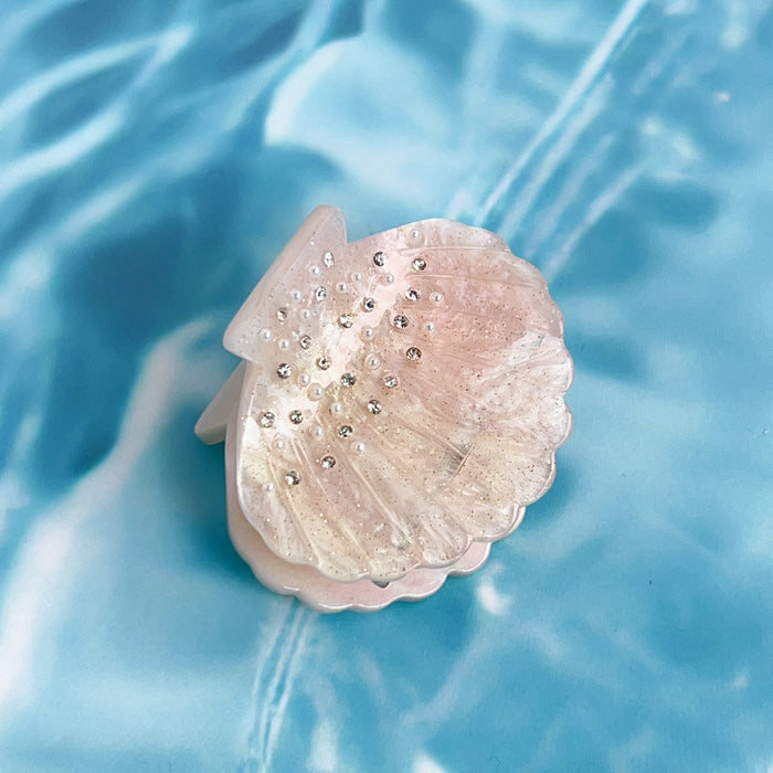 Wholesale Acrylic Hair Claw Clip Shell Design Shiny Pearl Decor Hair Accessory