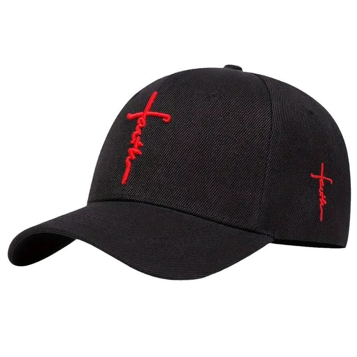 Wholesale TEMU Popular Hat Embroidery Faith Cross Imitation Wool Blue Baseball Cap for Men and Women Outdoor Sun Protection Duckbill Cap JDC-FH-TQ006