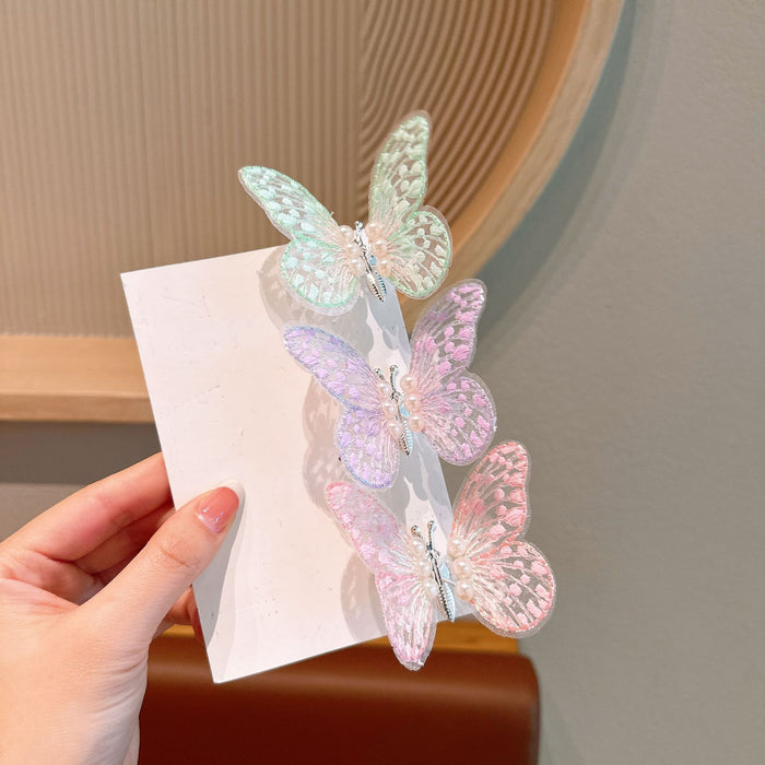Wholesale Children's butterfly hair clip headband cute side clip hair accessory