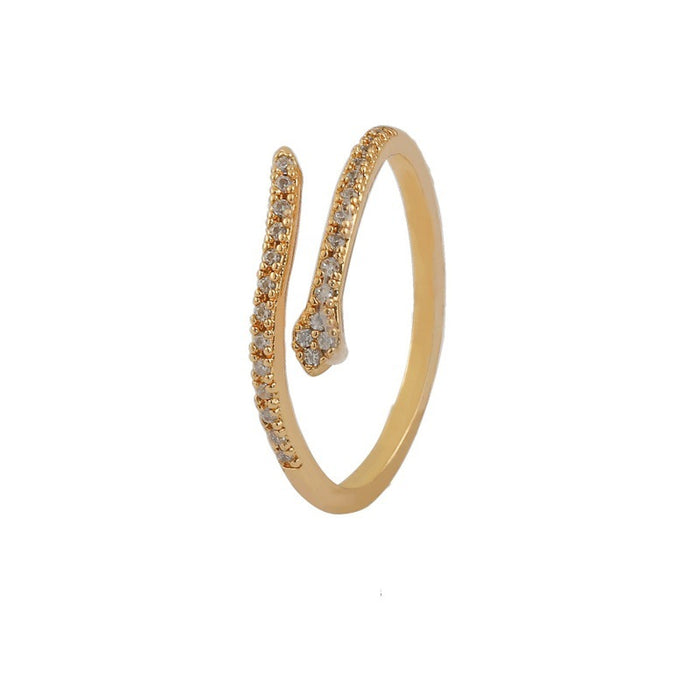 Wholesale Pure silver gold-plated ring for women, with a niche design and diamond inlay. It is a light luxury, exquisite and fashionable open ring