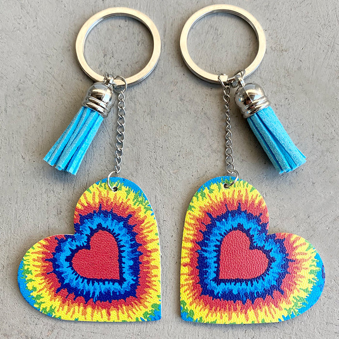 Wholesale Alloy LGBT Color Striped Love Keychain JDC-KC-HeYi023