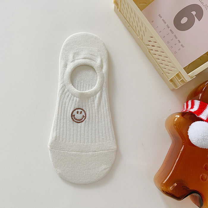 Wholesale Cute Embroidered Socks, Shallow Mouth Invisible Socks, Anti slip and Non falling, Boat Socks, Short Socks