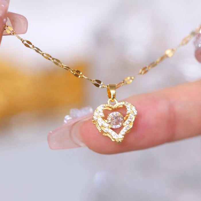 Wholesale Love Zircon Titanium Steel Necklace JDC-NE-JinHui009