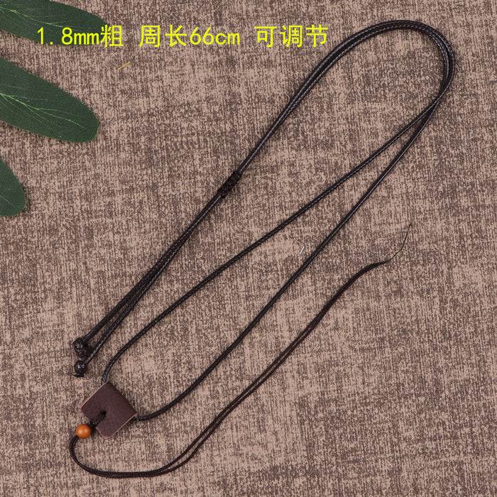 Wholesale Handmade Black Waxed Cord Pendant Necklace String Ethnic Chic DIY Jewelry Accessory Gift Boutique Resale