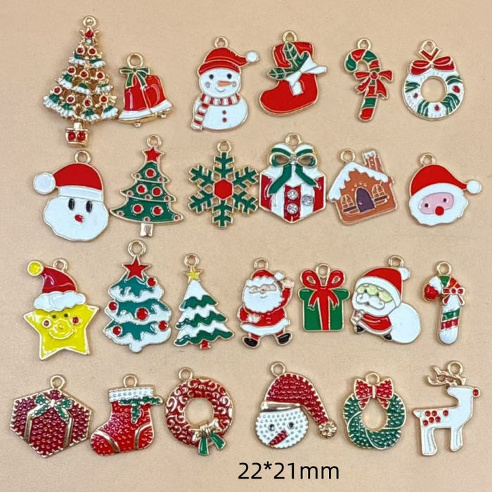 Wholesale 10pcs DIY alloy oil drip ,  reindeer,  deer,  bell,  snowman Christmas decoration accessories Pendant