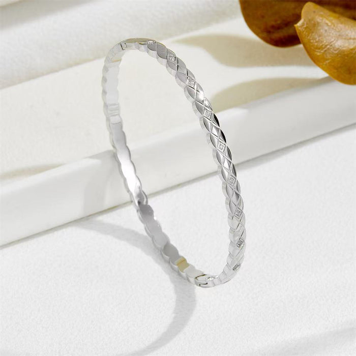 Wholesale Six-pointed Star Buckle Gold Plated Stainless Steel Zirconium Bracelet