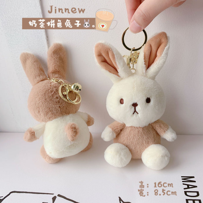 Wholesale Milk Tea Rabbit Cute Color-matching Plush Keychain