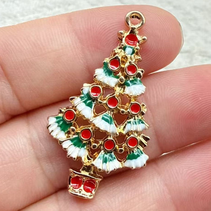 Wholesale 10pcs DIY alloy oil drip ,  reindeer,  deer,  bell,  snowman Christmas decoration accessories Pendant