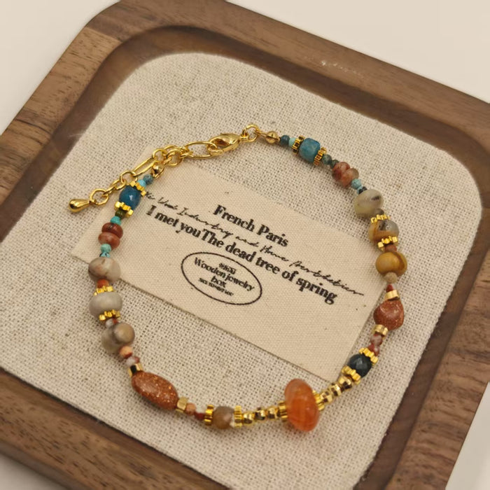 Wholesale Natural stone bead necklace original design necklace bracelet set fashionable and versatile