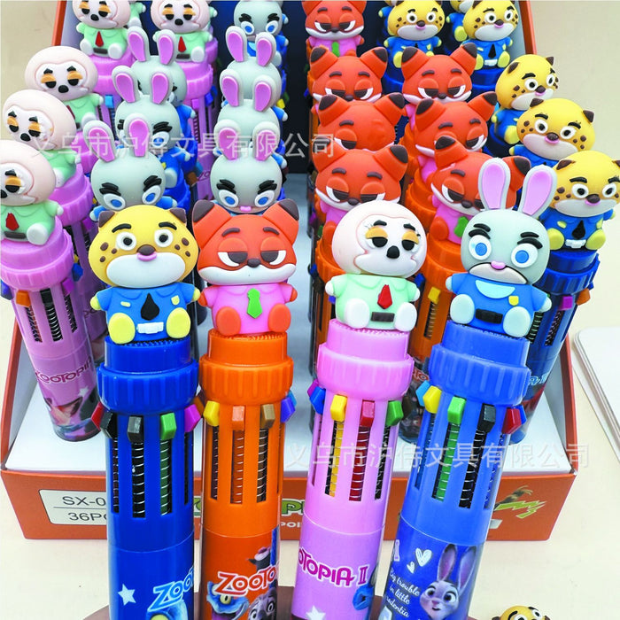 Wholesale Cute Cartoon 10-Color Ballpoint Pen for Students