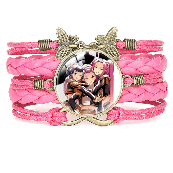 Wholesale KPOP Multi-Layer Cartoon Character Butterfly Combination Bracelet