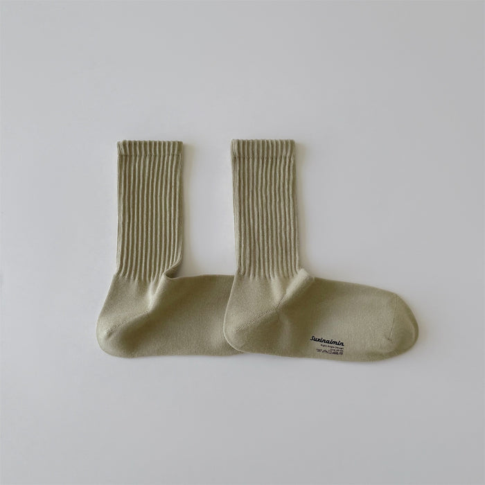 Wholesale Socks Solid color Vertical stripe Middle tube Socks Sports Socks Anti odor and Sweating Cotton Socks Right angle Socks