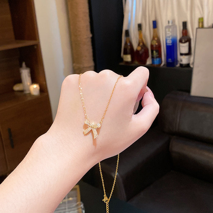 Wholesale Titanium Steel Micro Inlaid Zircon Clavicle Chain