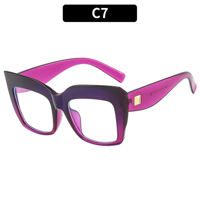 Wholesale Large Frame Anti-blue Light Square Frame Cat Eye PC Sunglasses JDC-SG-XIa087