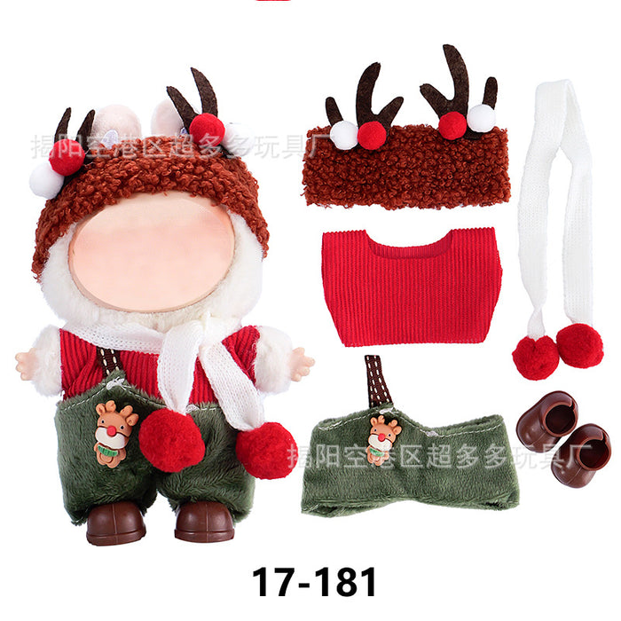 Wholesale ( Clothes only)  Baby clothes 17cm plush Christmas dress