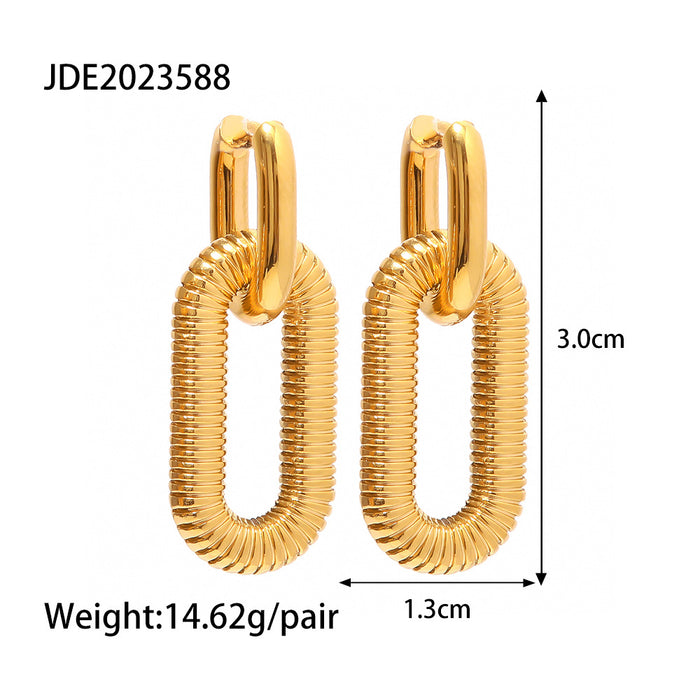 Wholesale 18K Gold Plated Stainless Steel Chain Earrings JDC-ES-JD342