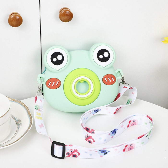 Wholesale Frog Camera Silicone Children's Crossbody Bag JDC-SD-HuHong004