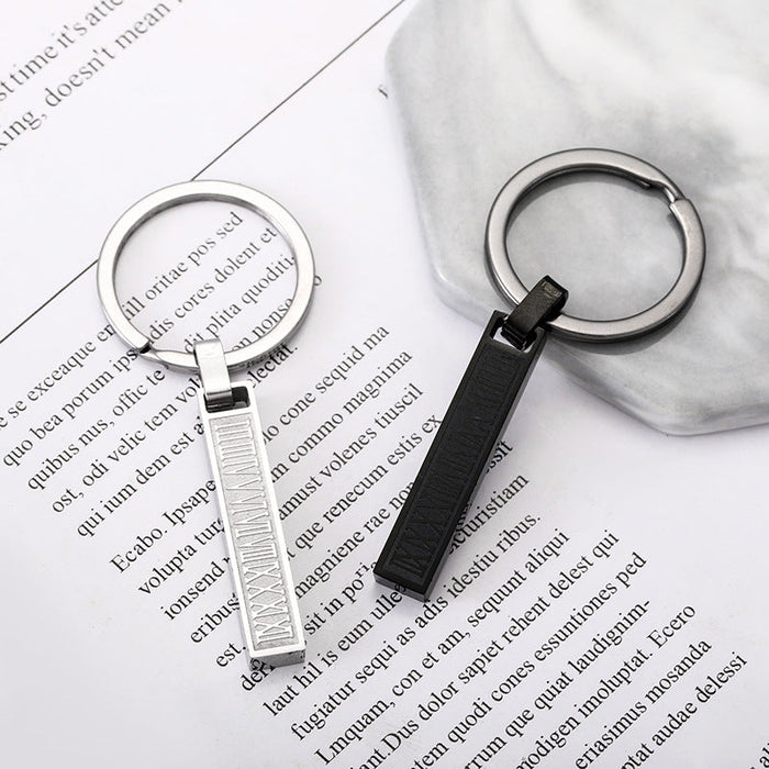 Números romanos de acero inoxidable al por mayor cadena de llave larga tridimensional JDC-KC-Xinjun003