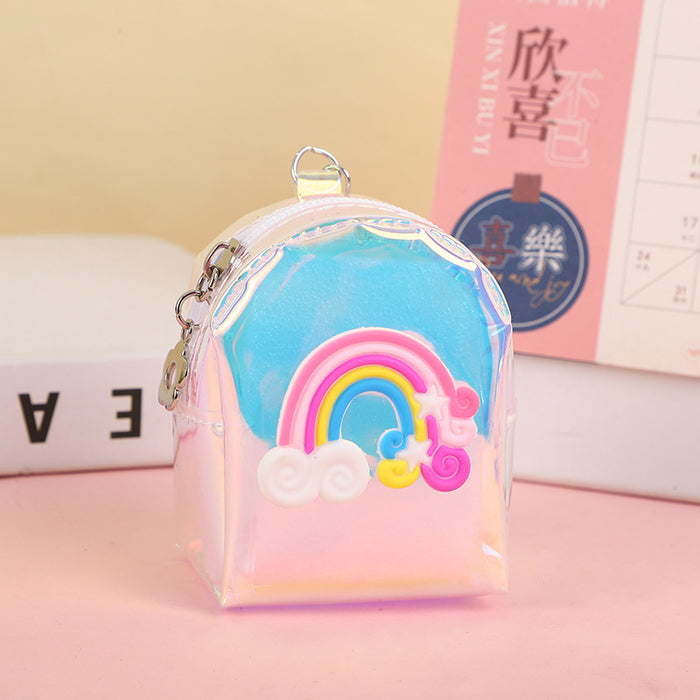 Wholesale Small backpack coin purse holographic jelly mini key pouch