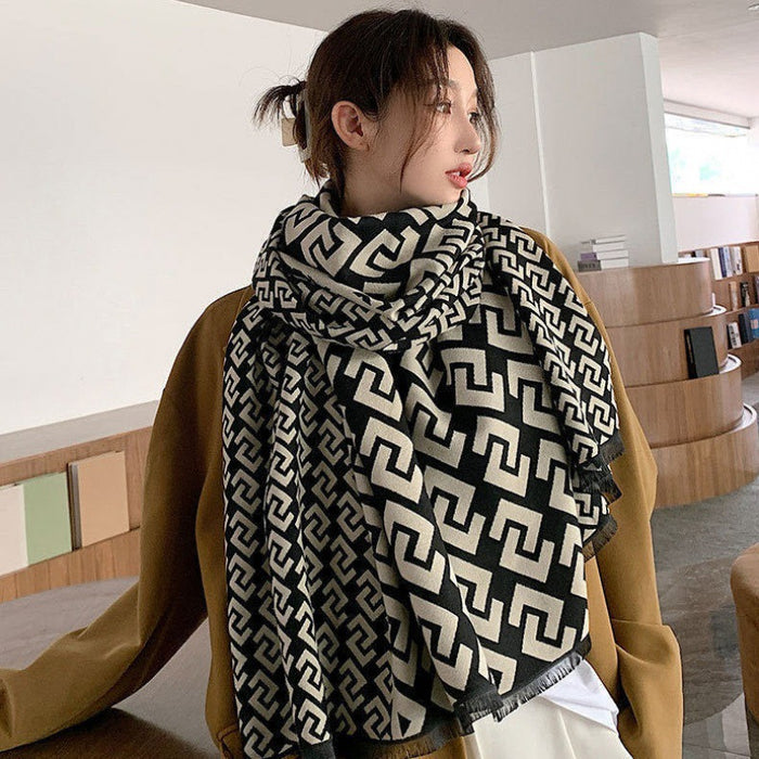 Wholesale Autumn and Winter Plaid Letter Scarf JDC-SF-Xuanx004