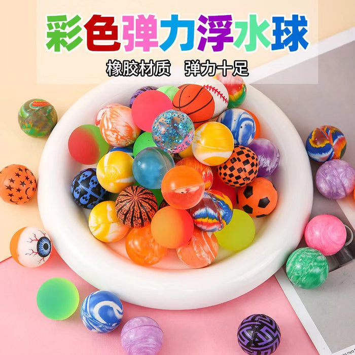 Wholesale 10pcs/ set 32mm bouncy ball,  colorful rubber bouncy ball toy
